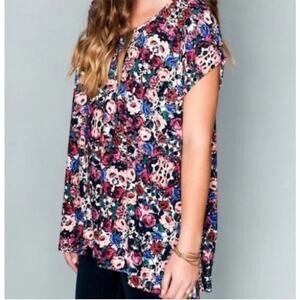 Show Me Your Mumu Carter Tunic Floral Top Shirt In Sleeping Beauty print